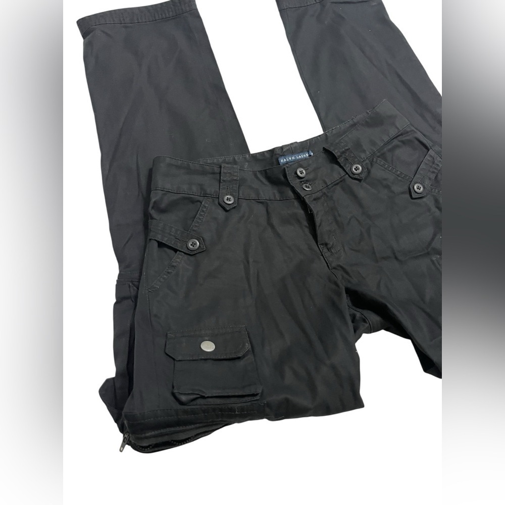 Vintage Ralph Lauren Black Low Rise Cargo Pants Sz 4 - Picture 2 of 10